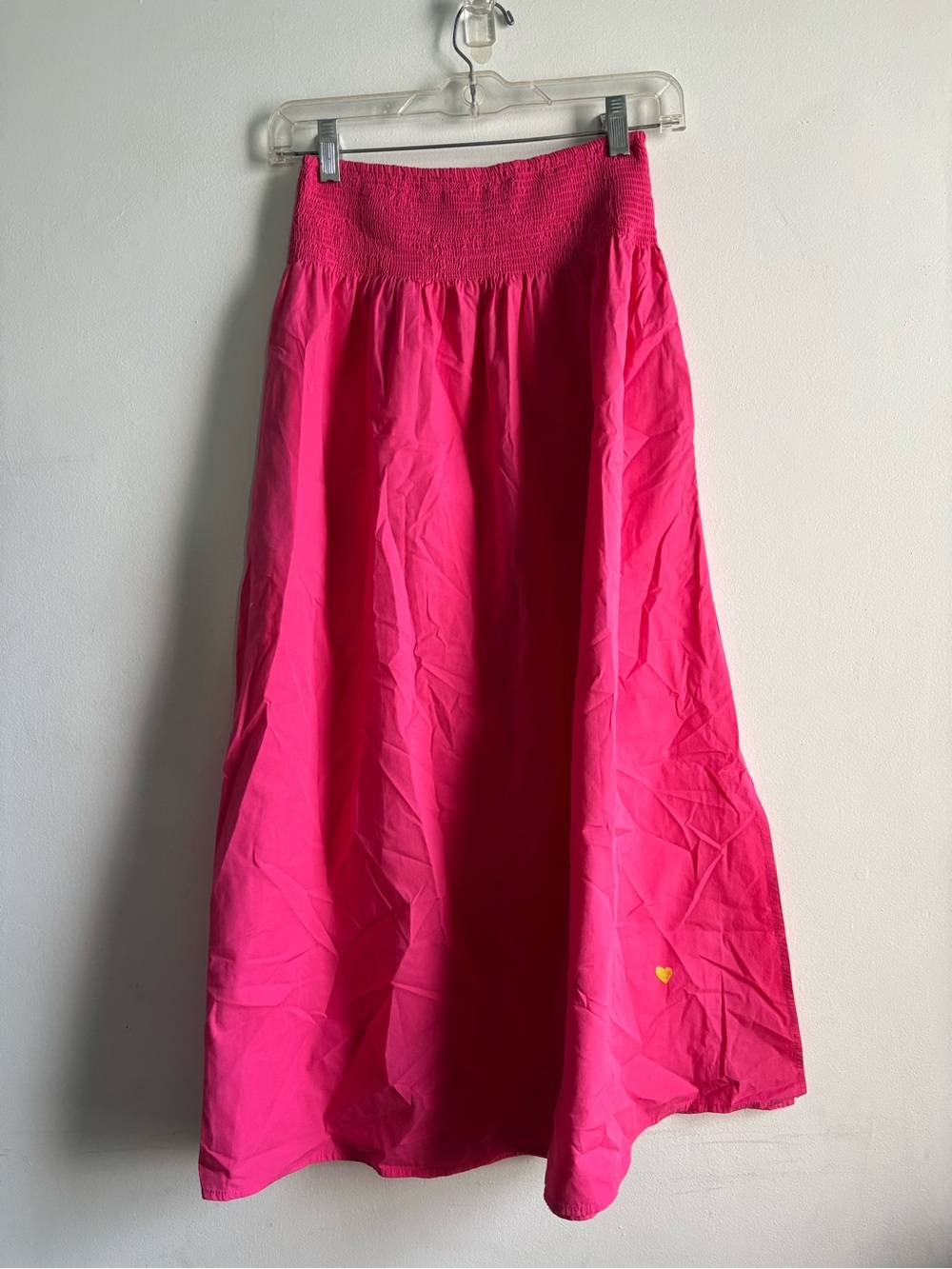 Bright Pink Maxi Skirt with Smocked Waist
